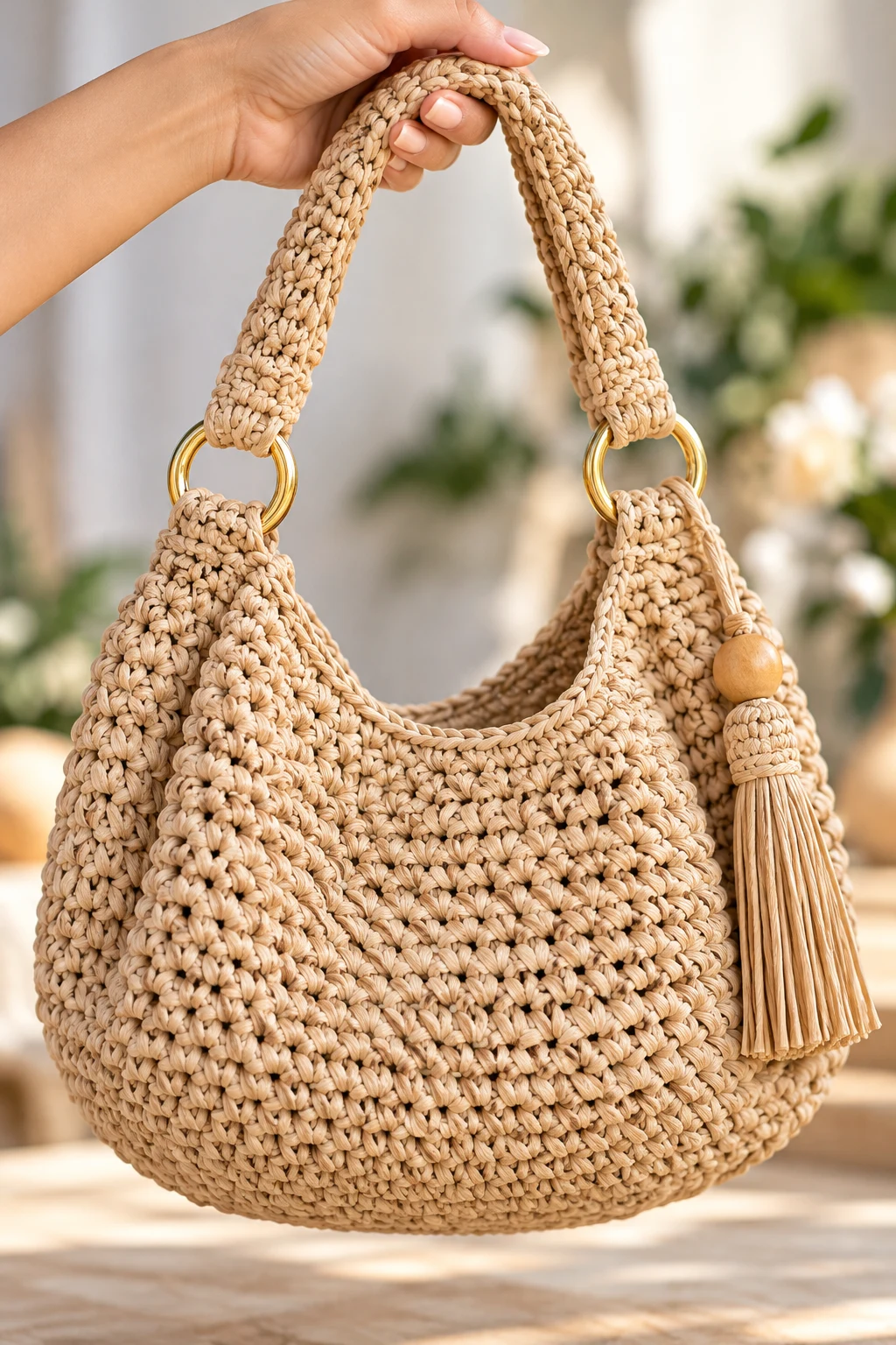 Modern Raffia-Style Crochet Bag — bag crochet style outfit