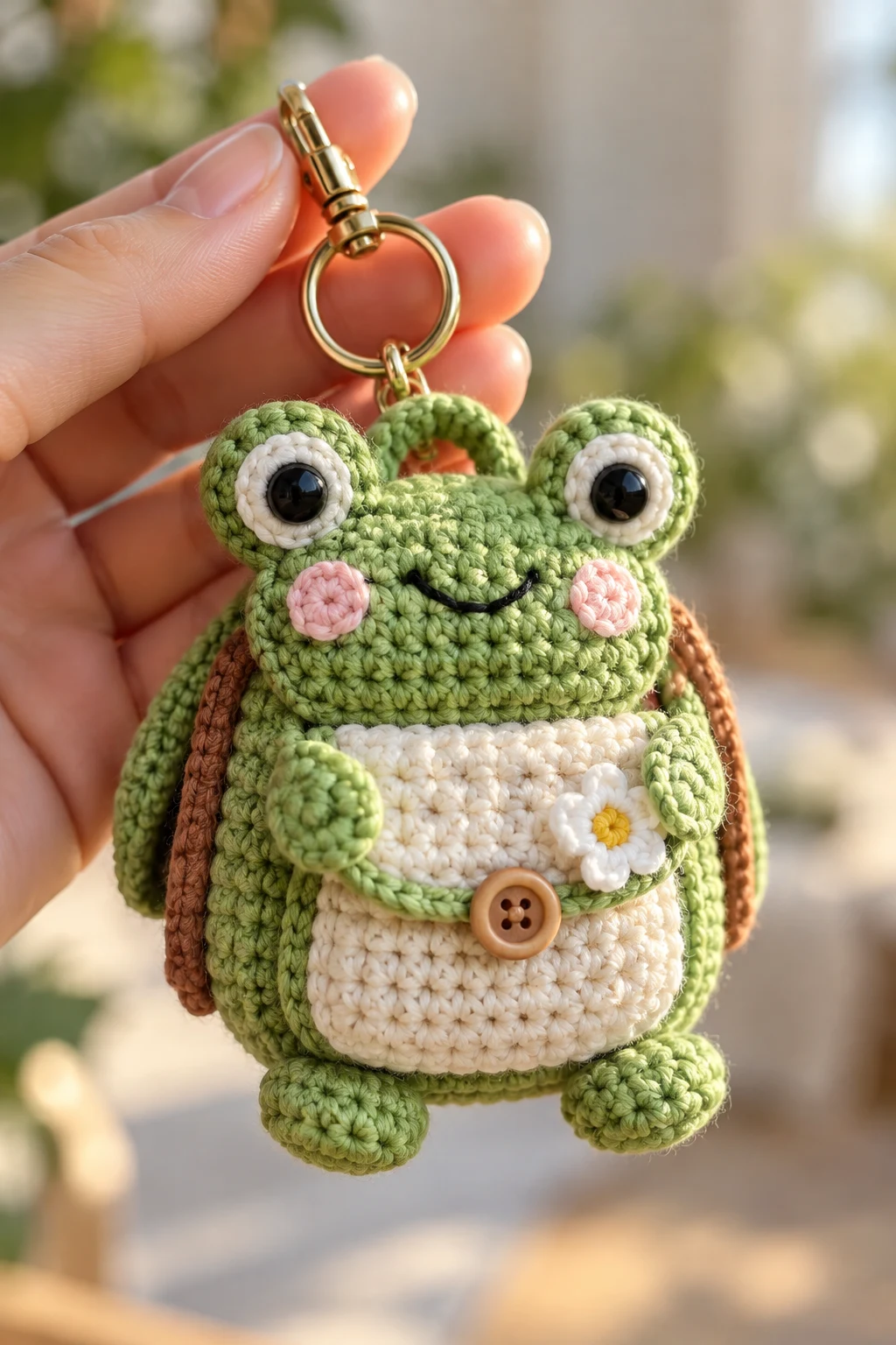 Cute Frog Backpack Crochet Keychain — bag keychain crochet style outfit