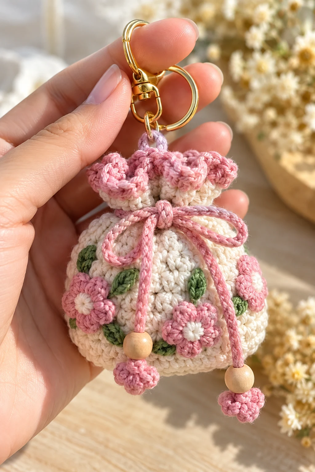 Mini Drawstring Pouch Keychain — bag keychain ideas style outfit