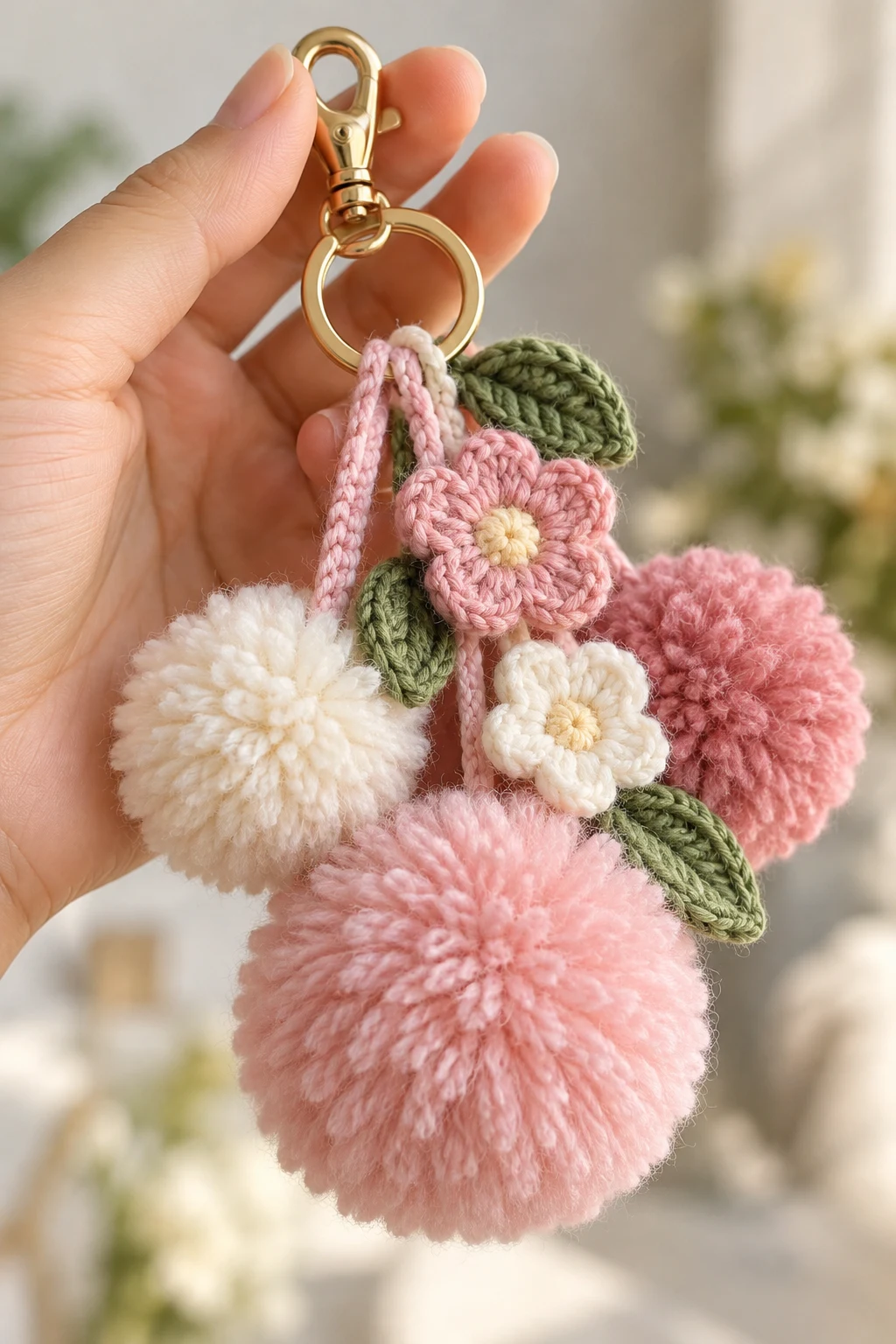 Fluffy Pom-Pom Bag Charm — bag keychain ideas style outfit