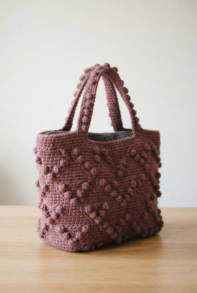 Bobble Stitch Heart Handbag — bag pattern crochet style outfit