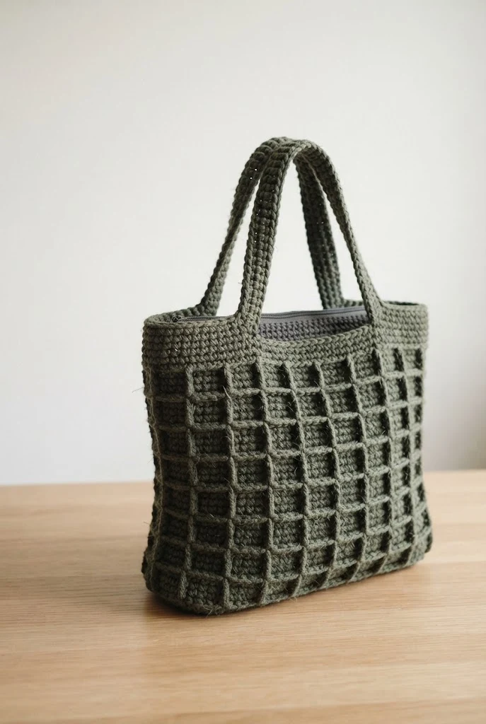 Structural Grid Tote — bag pattern crochet style outfit