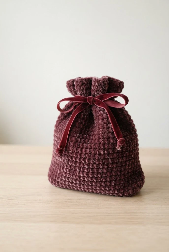 Velvet Ribbon Drawstring Bag — bag pattern crochet style outfit