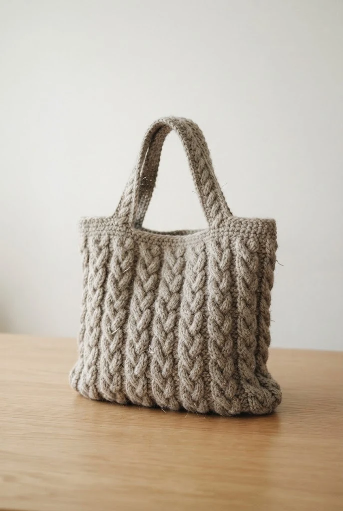 Cable Knit Look Handbag — bag pattern crochet style outfit