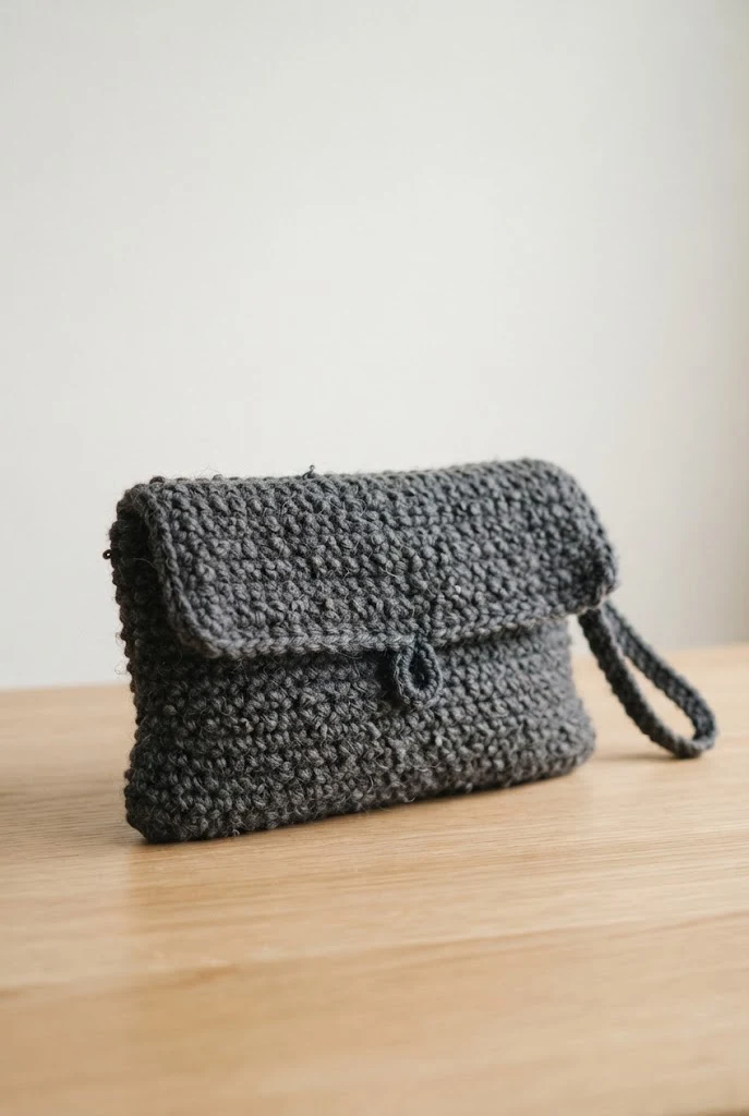 Boucle Yarn Evening Clutch — bag pattern crochet style outfit
