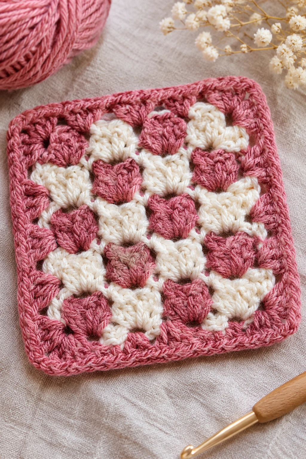 Two-Color Checkerboard Granny Square — basic granny square crochet pattern free