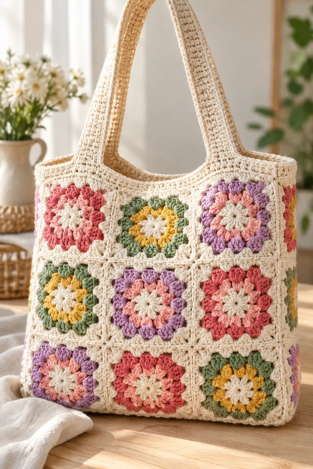 A Beginner Crochet Projects Granny Square Tote — beginner crochet projects style outfit