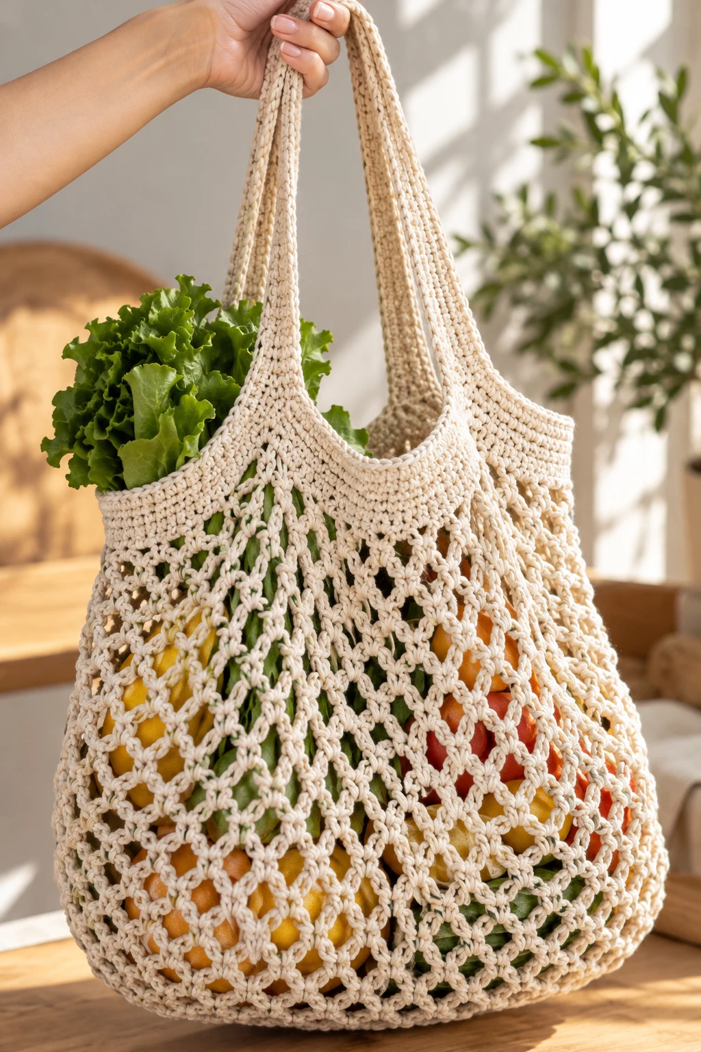 A Reusable Crochet Market Bag — beginner crochet projects style outfit