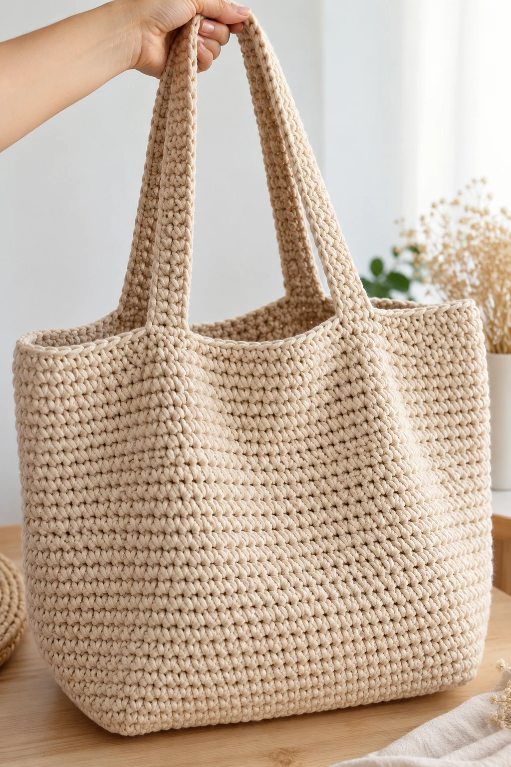 Classic Oversized Crochet Tote Bag — big bag crochet