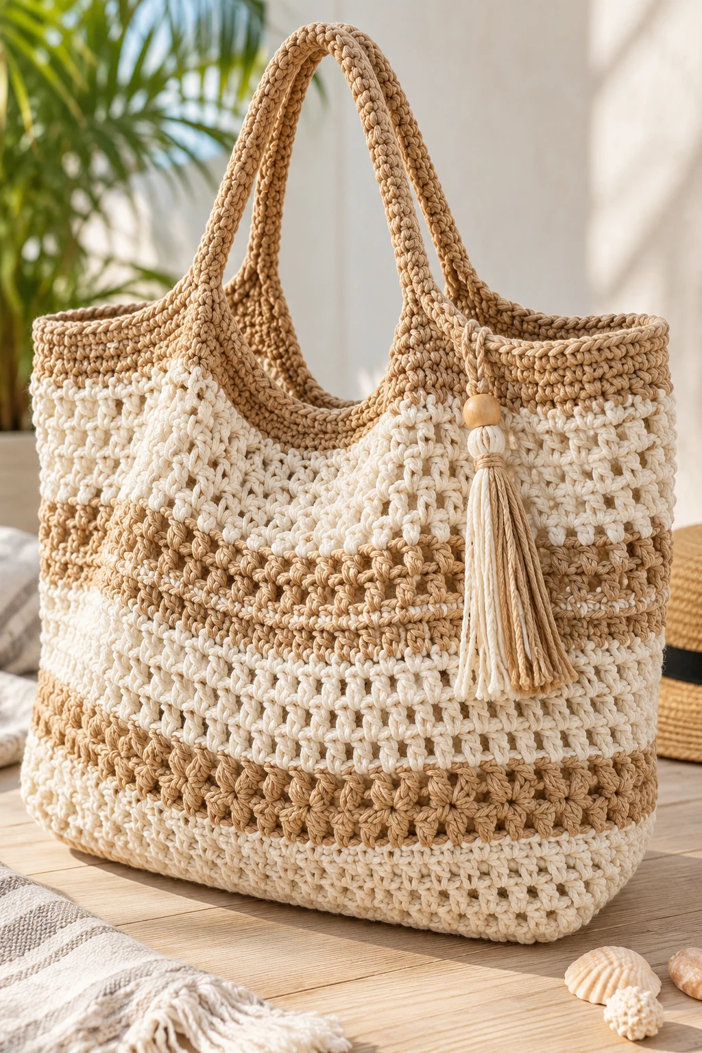 Oversized Beach Crochet Tote — big bag crochet