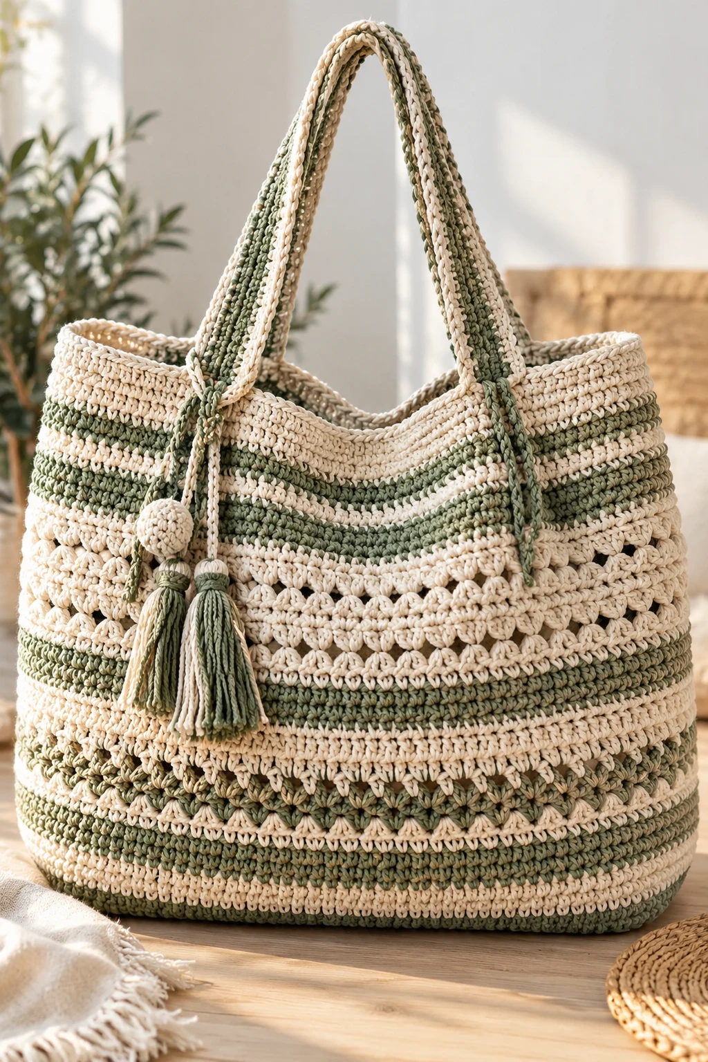 Extra-Large Crochet Travel Tote — big bag crochet