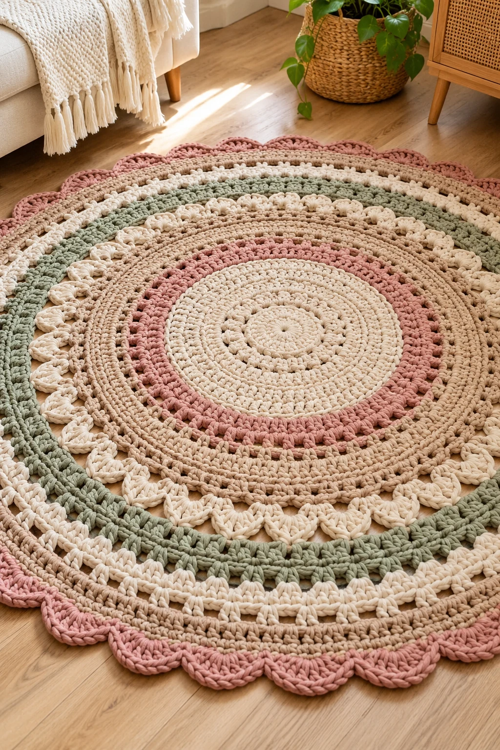 Large Round Crochet Area Rug — bigger crochet projects style outfit