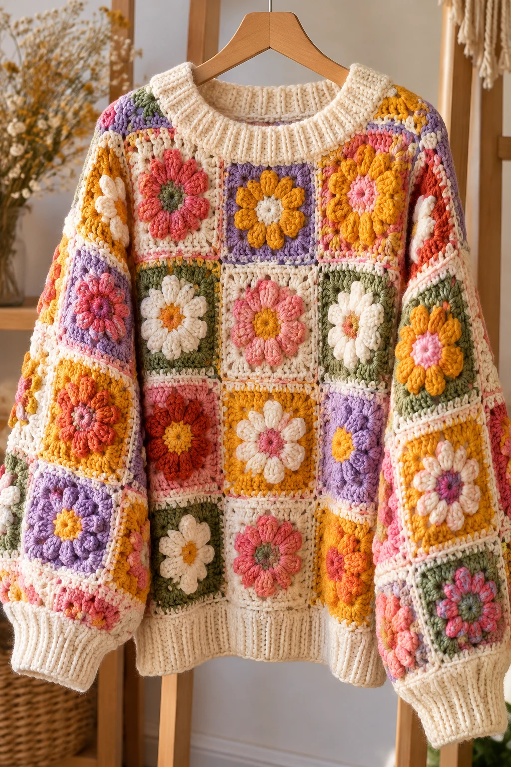 Statement Crochet Sweater — bigger crochet projects style outfit