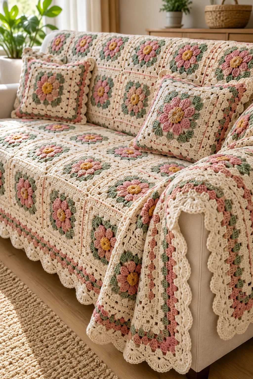 Crochet Sofa Cover and Throw Set — bigger crochet projects style outfit