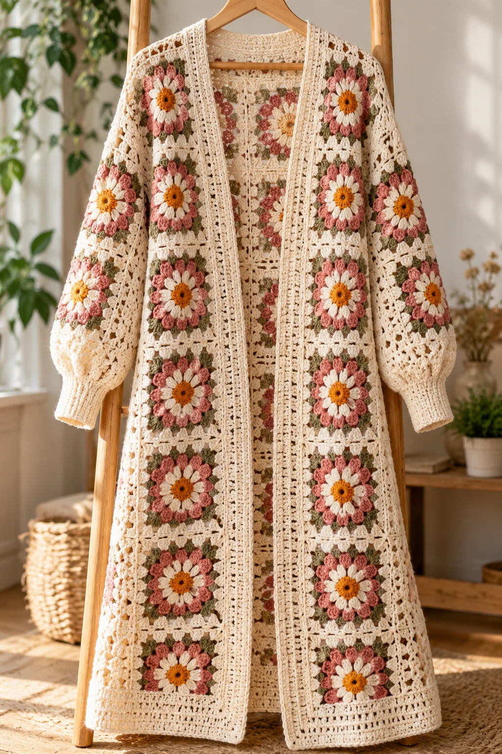 Long Crochet Duster Cardigan — bigger crochet projects style outfit