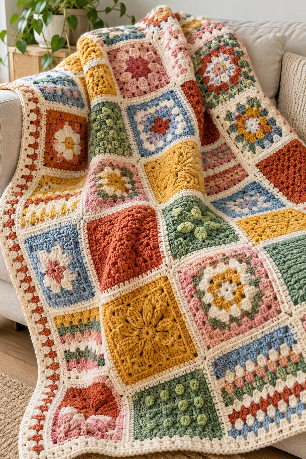 Oversized Crochet Patchwork Blanket — bigger crochet projects style outfit