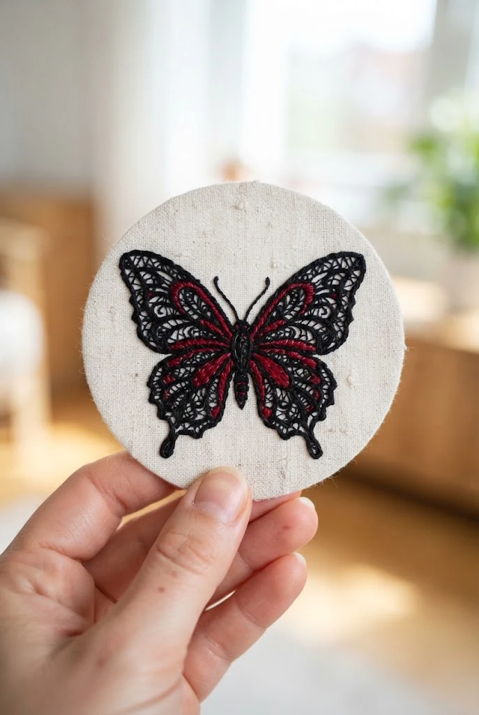 Gothic Filigree Wings — black and red butterfly tattoo style outfit