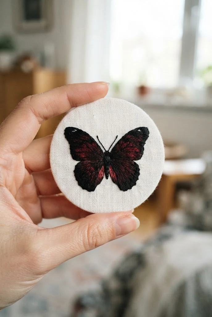 Dark Red Micro Realism — black and red butterfly tattoo style outfit