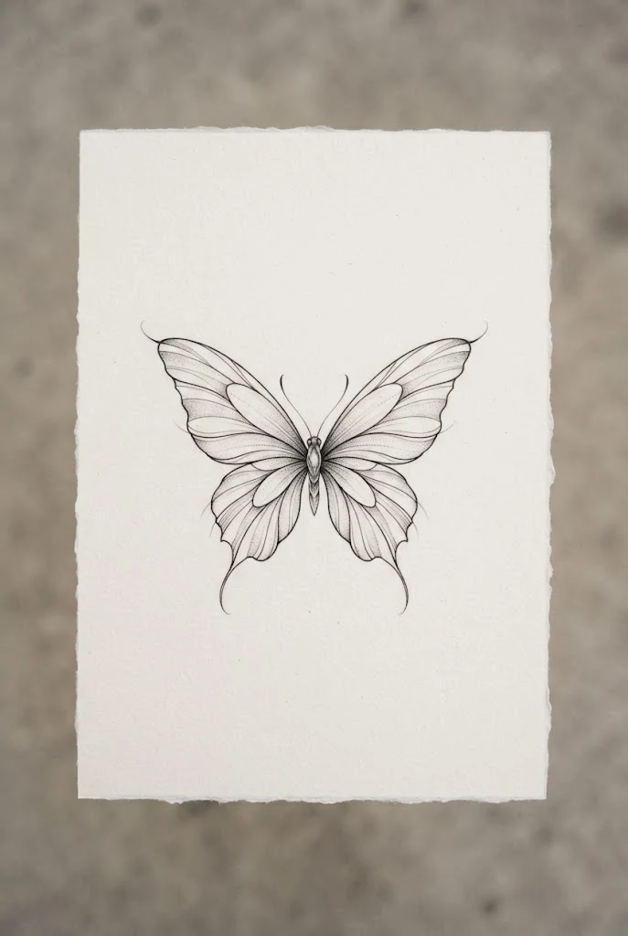 Dainty Collarbone Placement — black and white butterfly tattoo style outfit