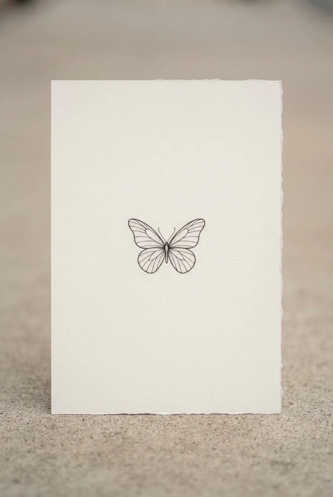 Minimalist Small Fineline — black and white butterfly tattoo style outfit