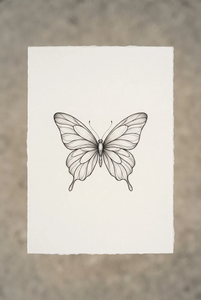 Delicate Wrist Placement — black and white butterfly tattoo style outfit