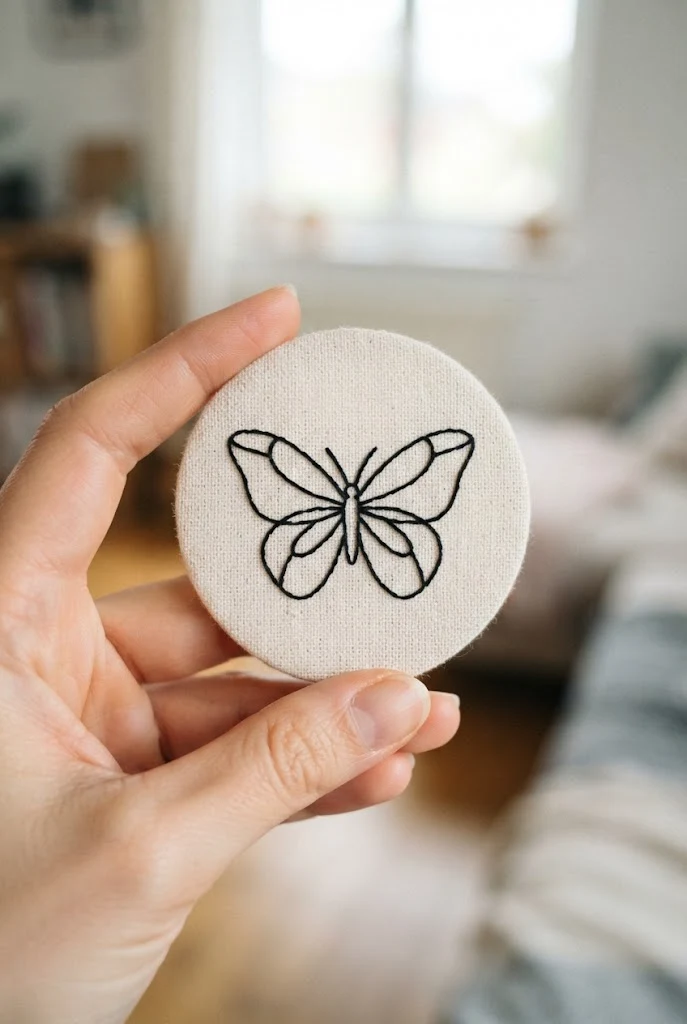 Minimalist Line Art — blackwork butterfly tattoo style outfit