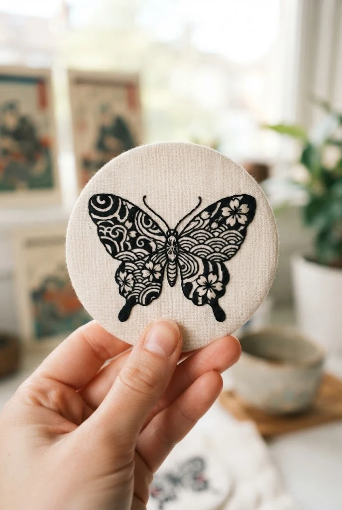 Japanese Irezumi Fusion — blackwork butterfly tattoo style outfit