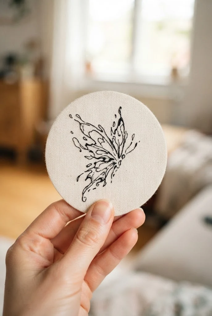 Abstract Minimal Splash — blackwork butterfly tattoo style outfit