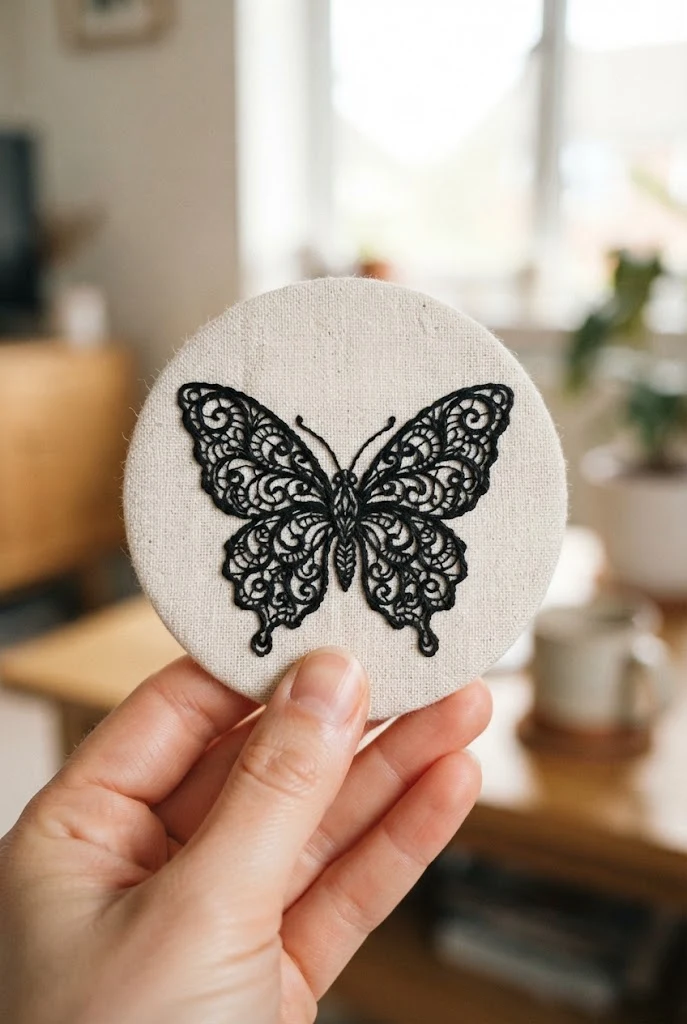 Gothic Filigree Wings — blackwork butterfly tattoo style outfit