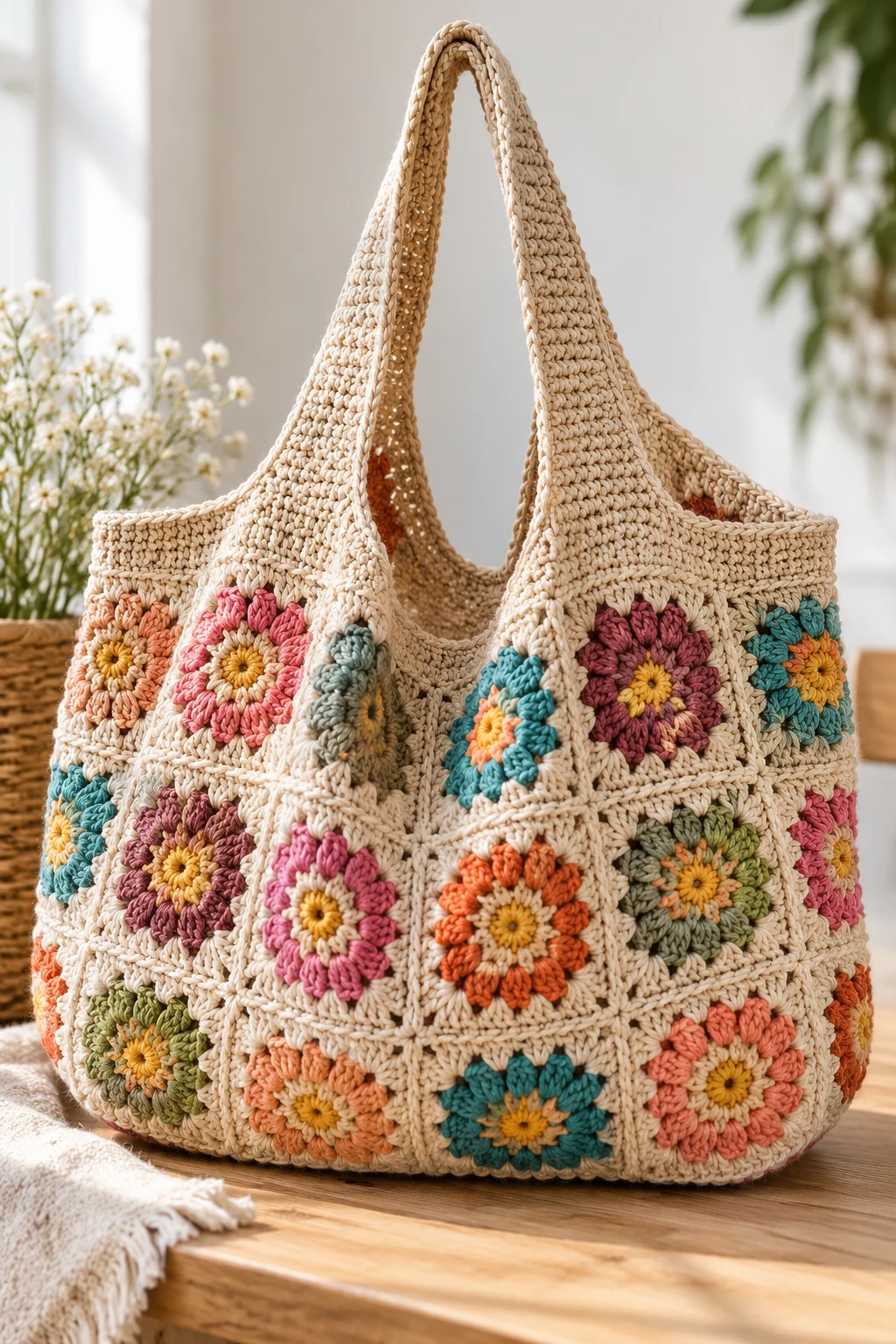 The Oversized Market Tote — boho crochet bag