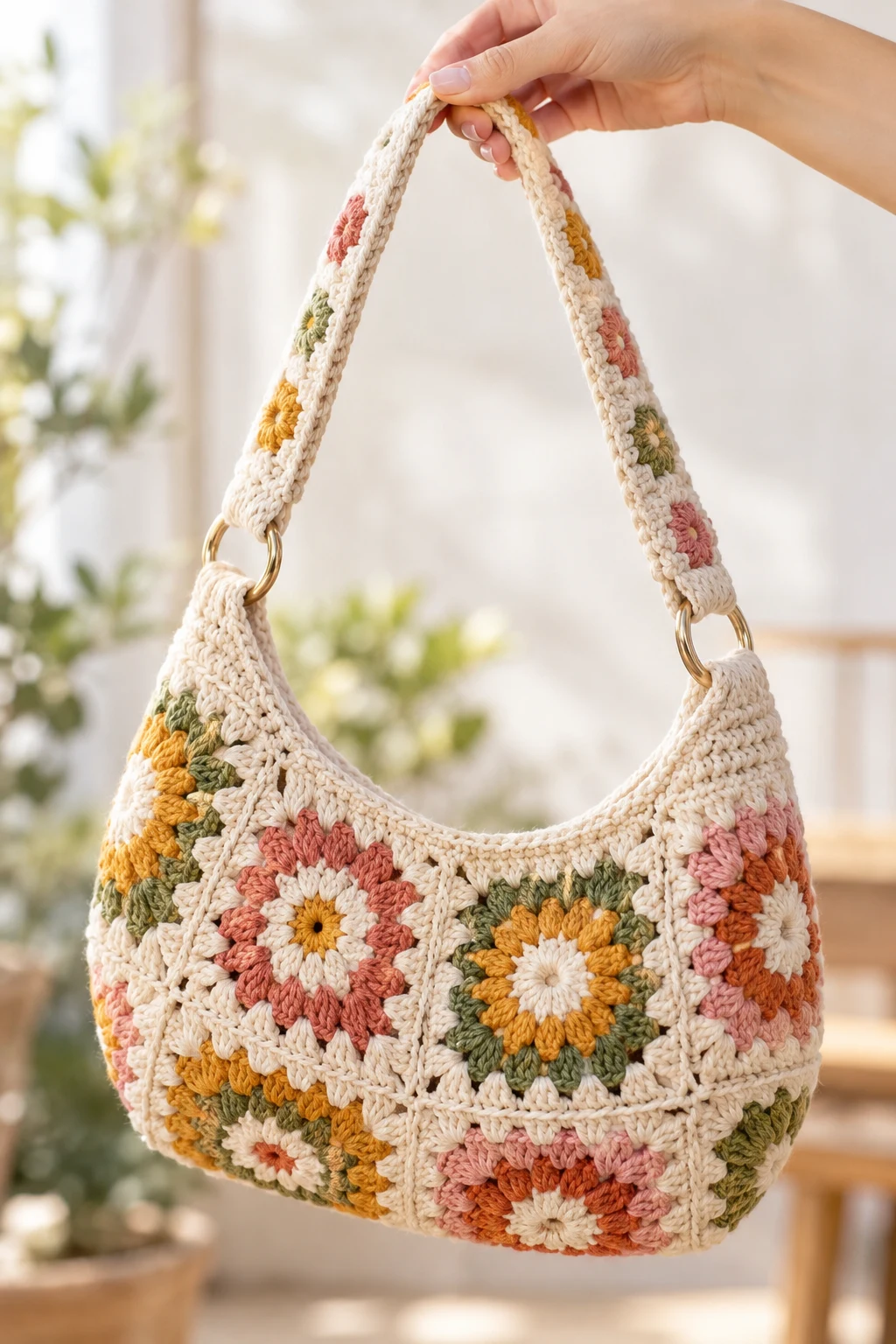 The Small Shoulder Boho Crochet Bag — boho crochet bag