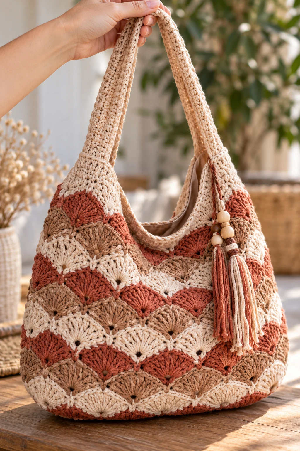 The Boho Crochet Bag With Shell Stitches — boho crochet bag