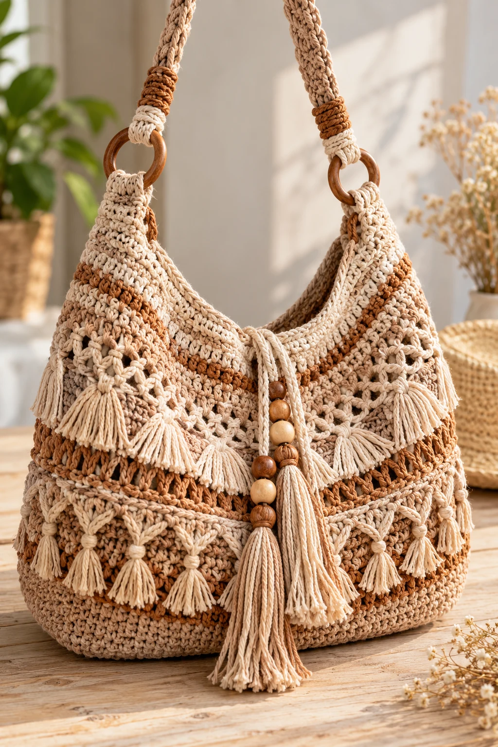 The Earthy Macramé-Inspired Crochet Bag — boho crochet bag