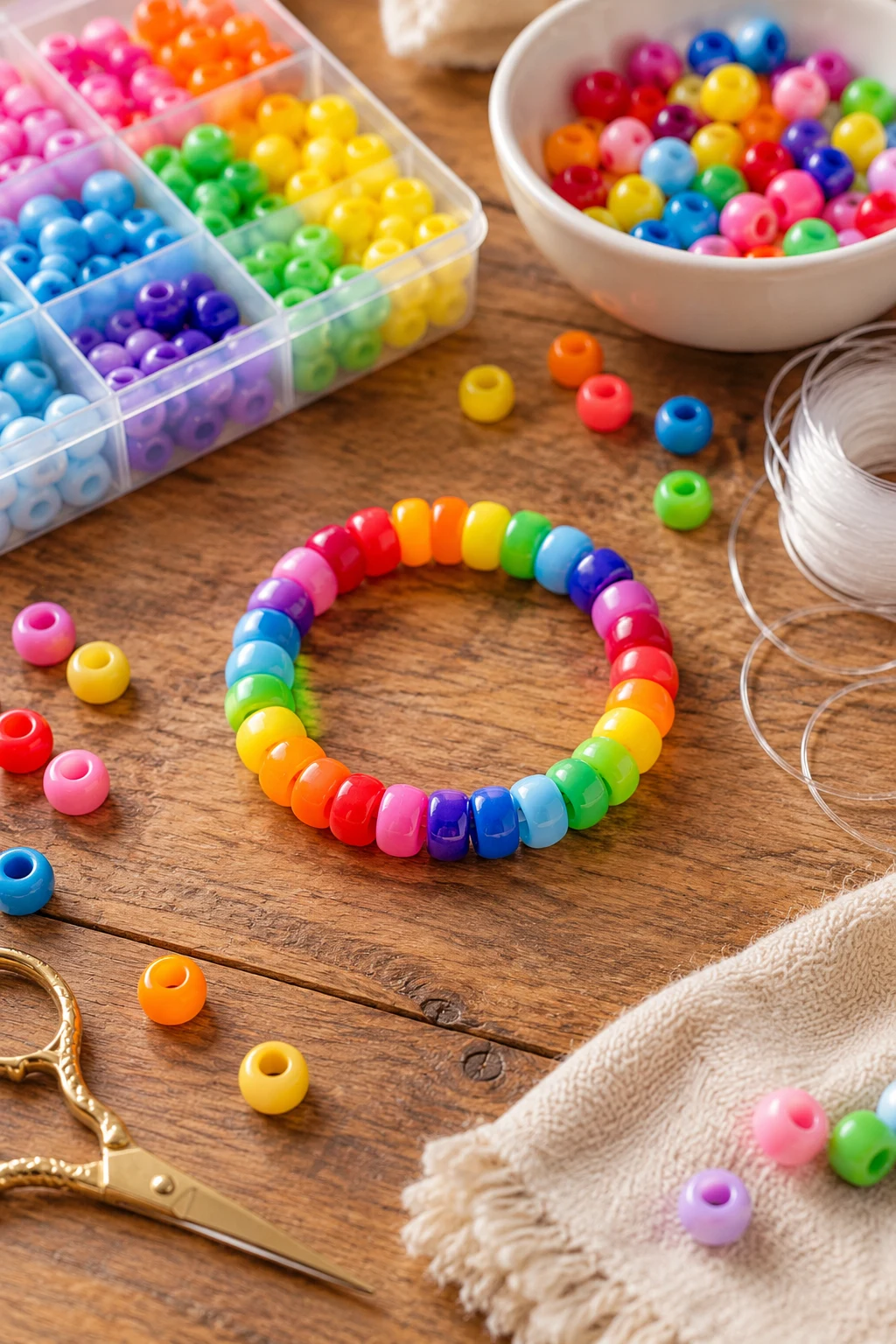 Rainbow Pony Bead Bracelet — bracelet ideas style outfit