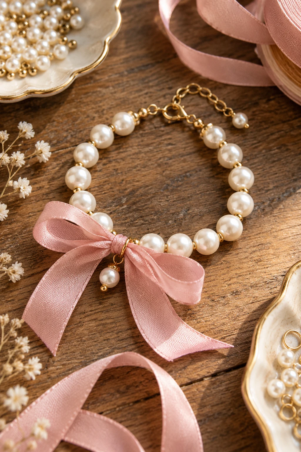 Pearl and Ribbon Bracelet — bracelet ideas style outfit