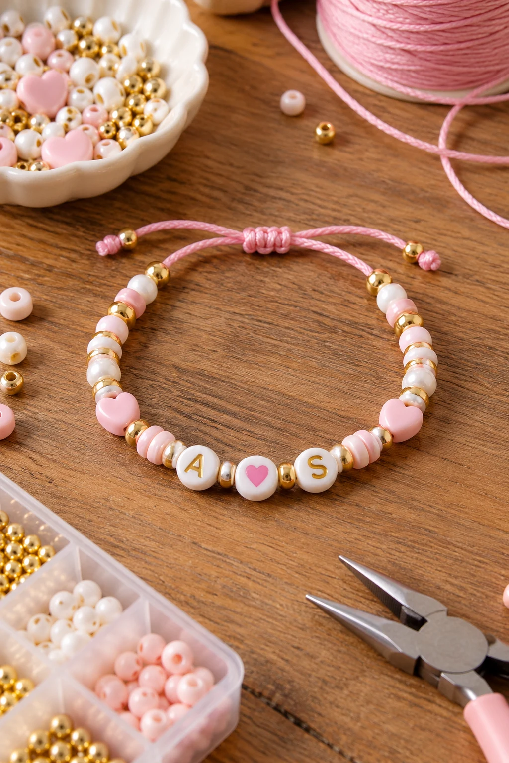 Letter-and-Heart Friendship Bracelet — bracelet ideas style outfit