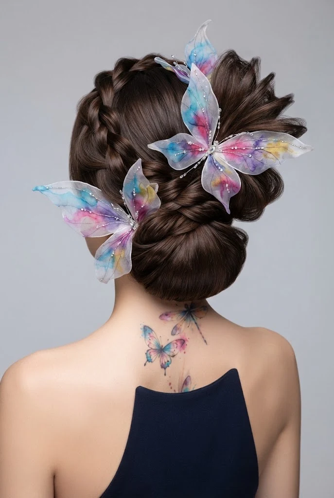 Ethereal Watercolor Splash — butterfly and dragonfly tattoo style outfit