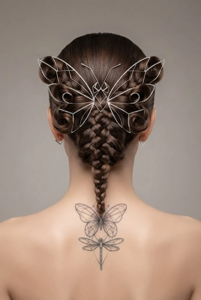 Geometric Symmetry and Sacred Lines — butterfly and dragonfly tattoo style outfit