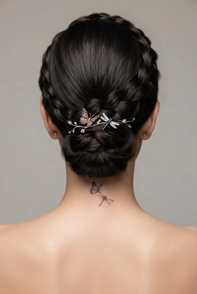 Minimalist Micro-Realism — butterfly and dragonfly tattoo style outfit