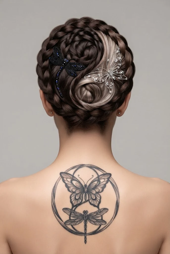 Yin-Yang Circular Balance — butterfly and dragonfly tattoo style outfit