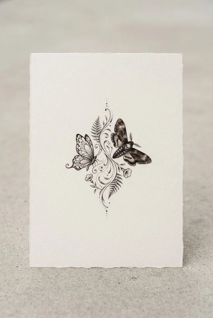 Tiny Small Butterfly and Moth Tattoo — butterfly and moth tattoo style outfit