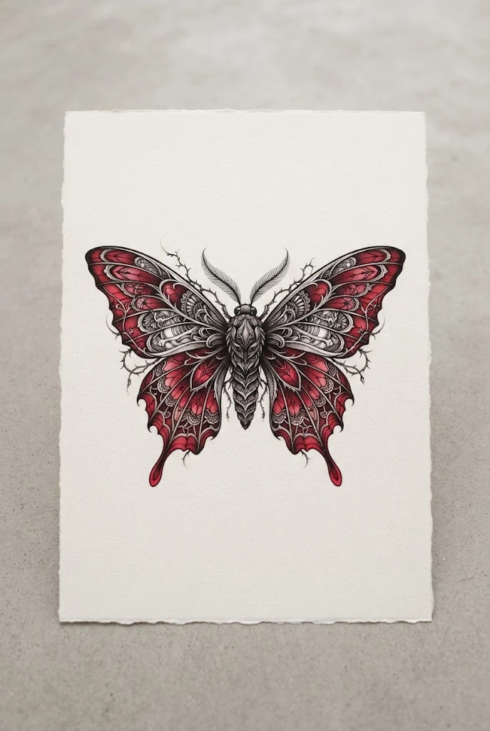 Gothic Papillon Moth Tattoo Style — butterfly and moth tattoo style outfit