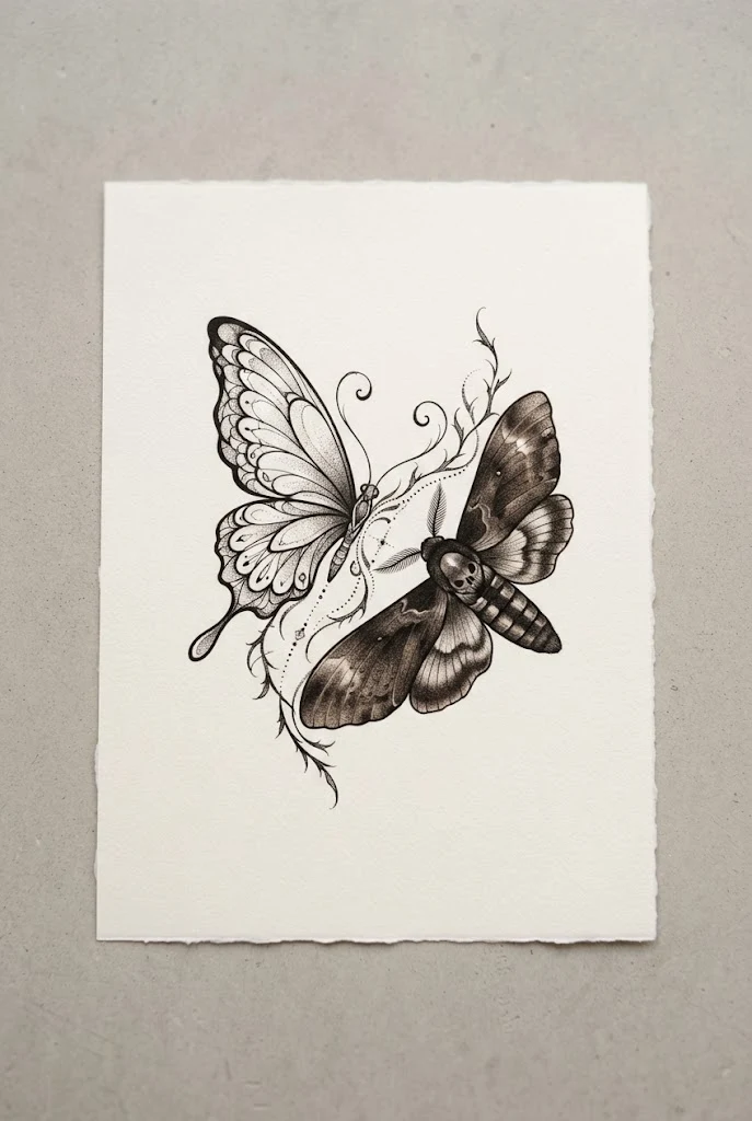 Bold Butterfly and Moth Knee Tattoo Placement — butterfly and moth tattoo style outfit
