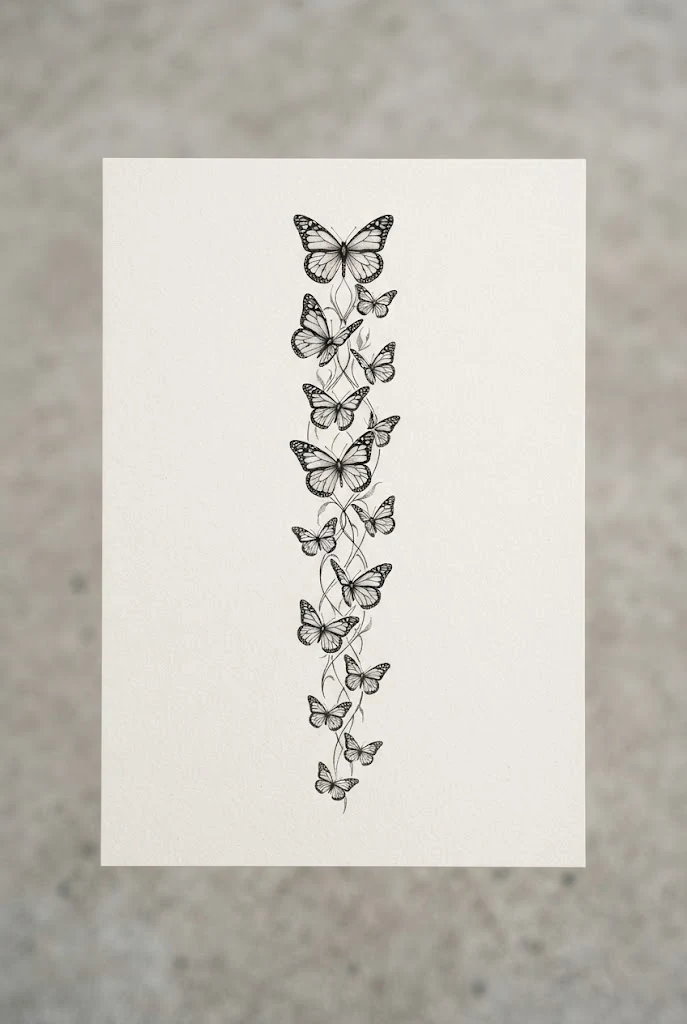 Elegant Butterfly Back Tattoo Spine Neck Accents — butterfly back tattoo spine style outfit