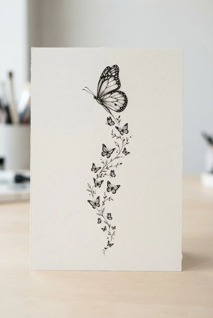 Spine-Extending Migration Trail — butterfly behind ear tattoo style outfit