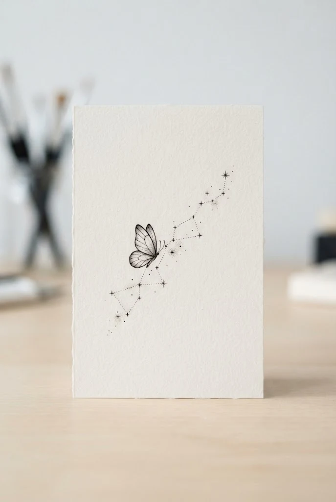 Constellation Starry Trail — butterfly behind ear tattoo style outfit