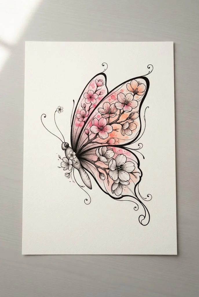 Spring Blossom Pink and Peach Hybrid — butterfly buttcheek tattoo style outfit