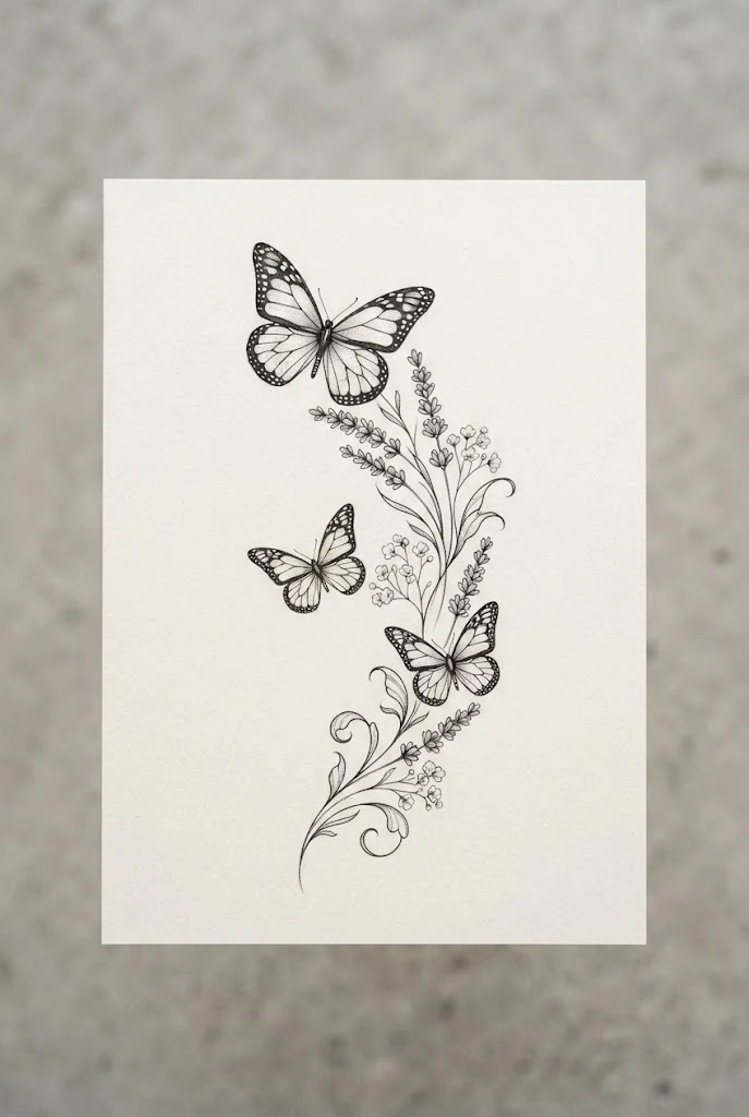 Shoulder Blade Delicate Placement — butterfly flower tattoo design style outfit