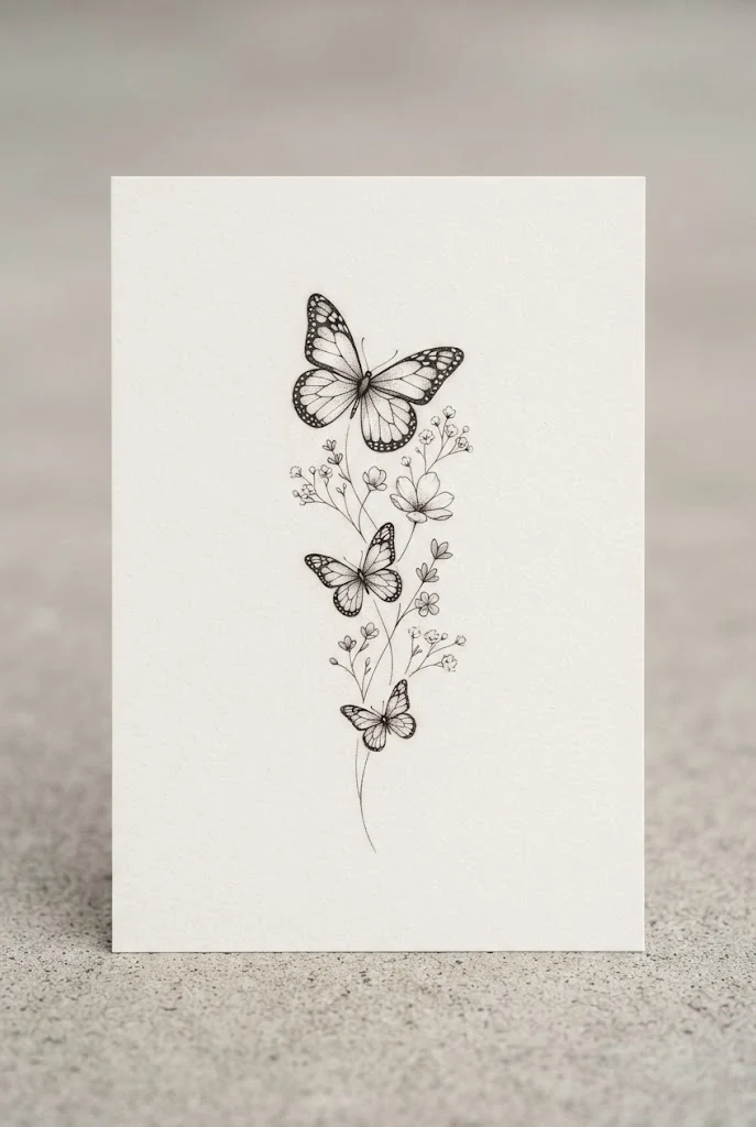 Finger-Side Micro Fine-Line Art — butterfly flower tattoo design style outfit