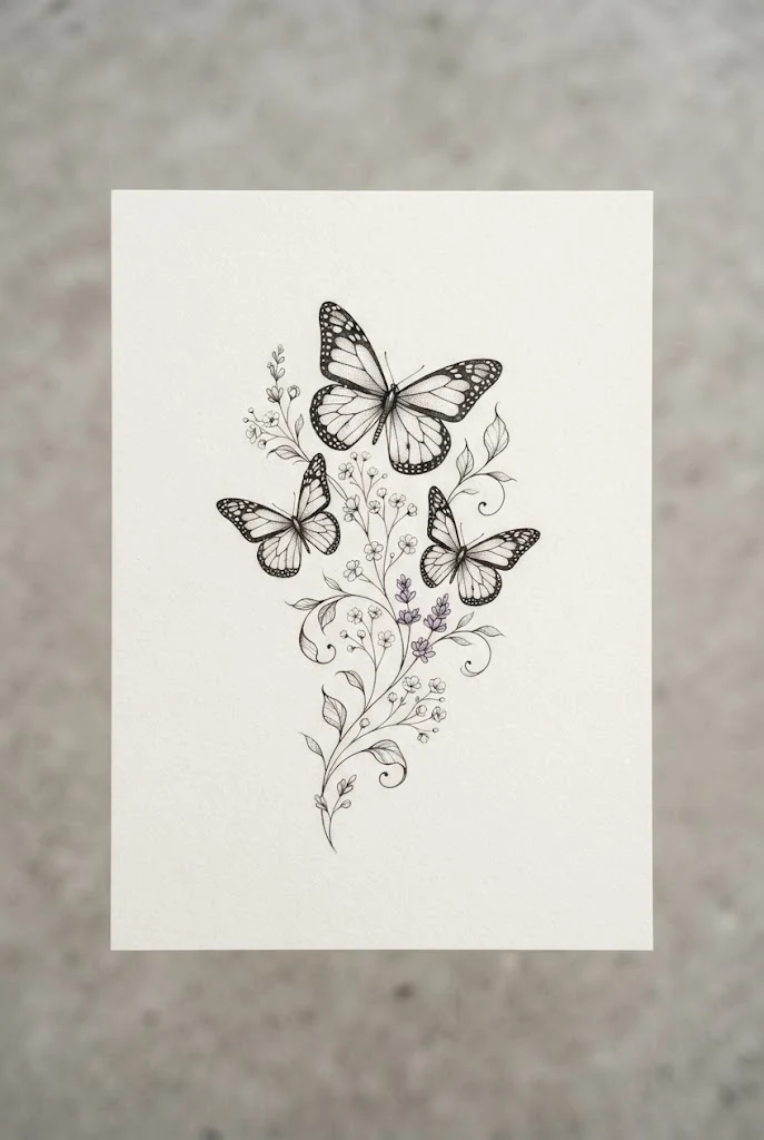 Inner Bicep Power Statements — butterfly flower tattoo design style outfit